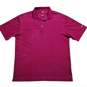 Nike Golf Mens Polo Shirt Fit Dry Sport Red Pro Size L